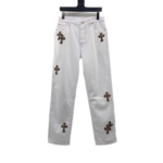 Chrome Heart White Leopard Cross Jeans