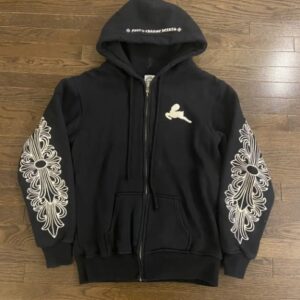 Chrome Hearts Floral Cross Foti zip up hoodie – Black